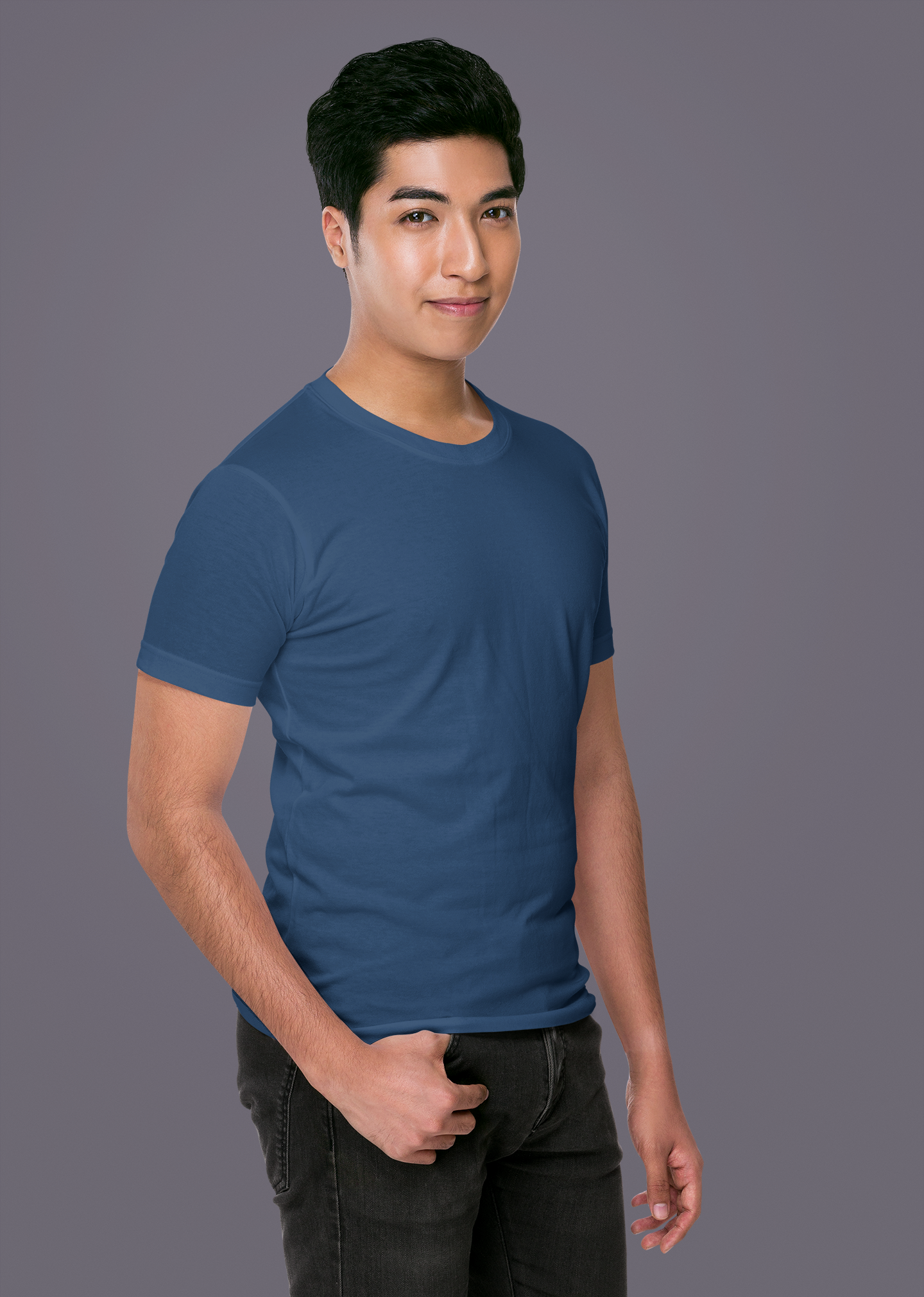 Dark Navy Blue Premium 160 GSM Unisex Round Neck