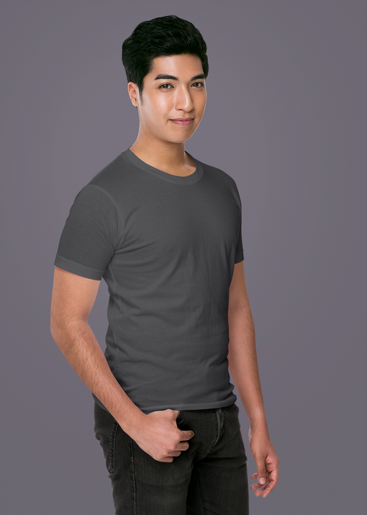 Black HTR Premium 160 GSM Unisex Round Neck