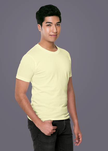 Pale Yellow Premium 160 GSM Unisex Round Neck