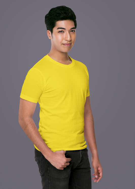 Yellow Premium 160 GSM Unisex Round Neck