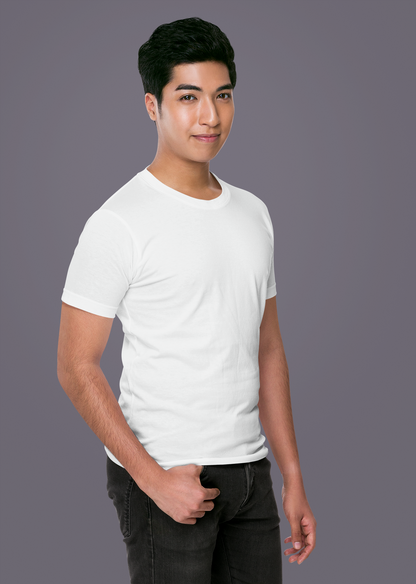 White HTR Premium 160 GSM Unisex Round Neck