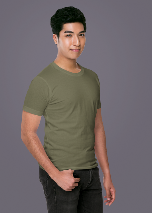 Olive Green Premium 160 GSM Unisex Round Neck