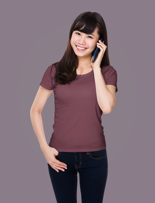 Maroon Platinum 180 GSM Unisex Round Neck