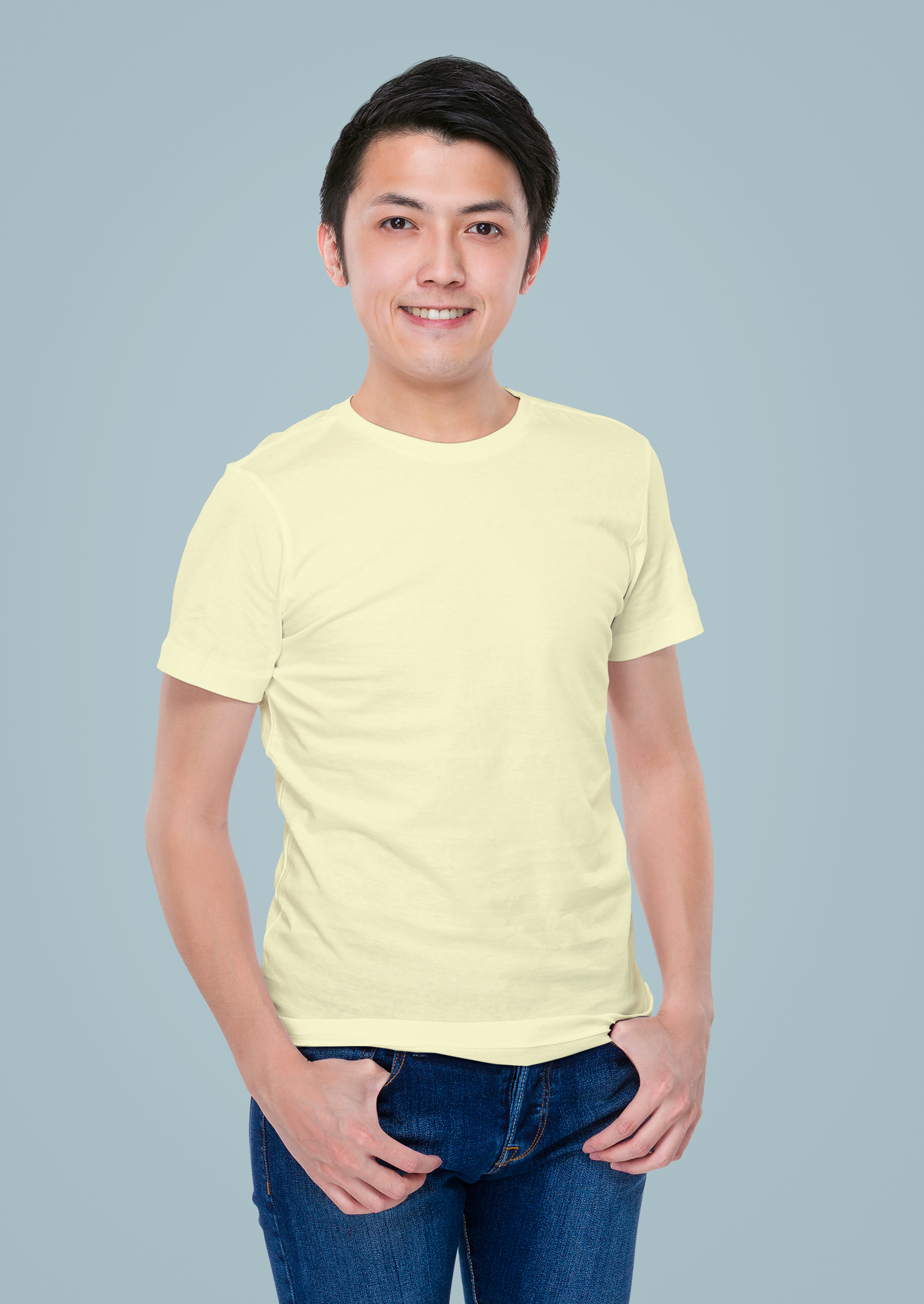 Pale Yellow Premium 160 GSM Unisex Round Neck