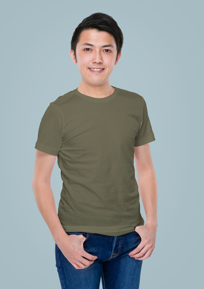 Olive Green Premium 160 GSM Unisex Round Neck