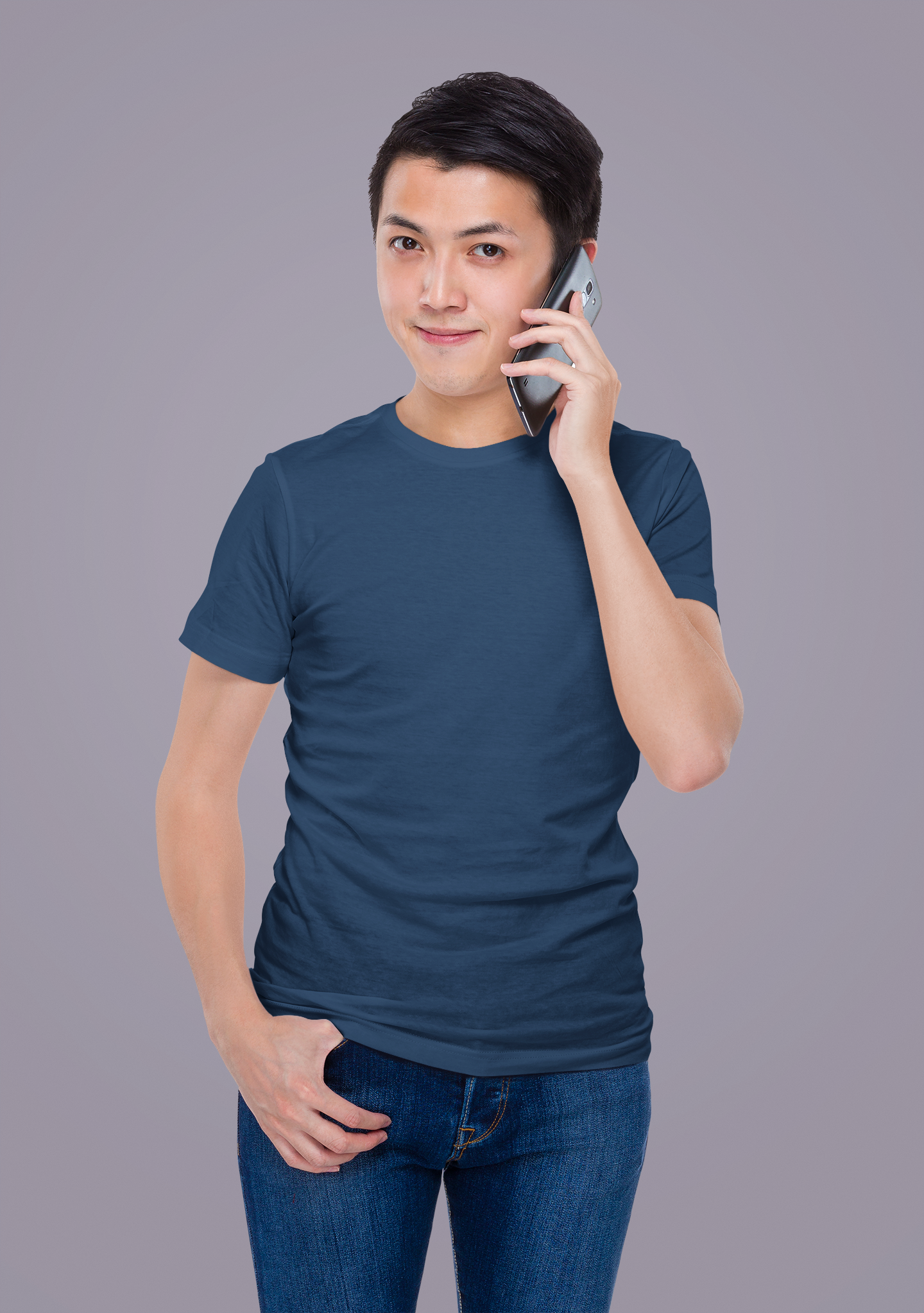 Dark Navy Blue Premium 160 GSM Unisex Round Neck