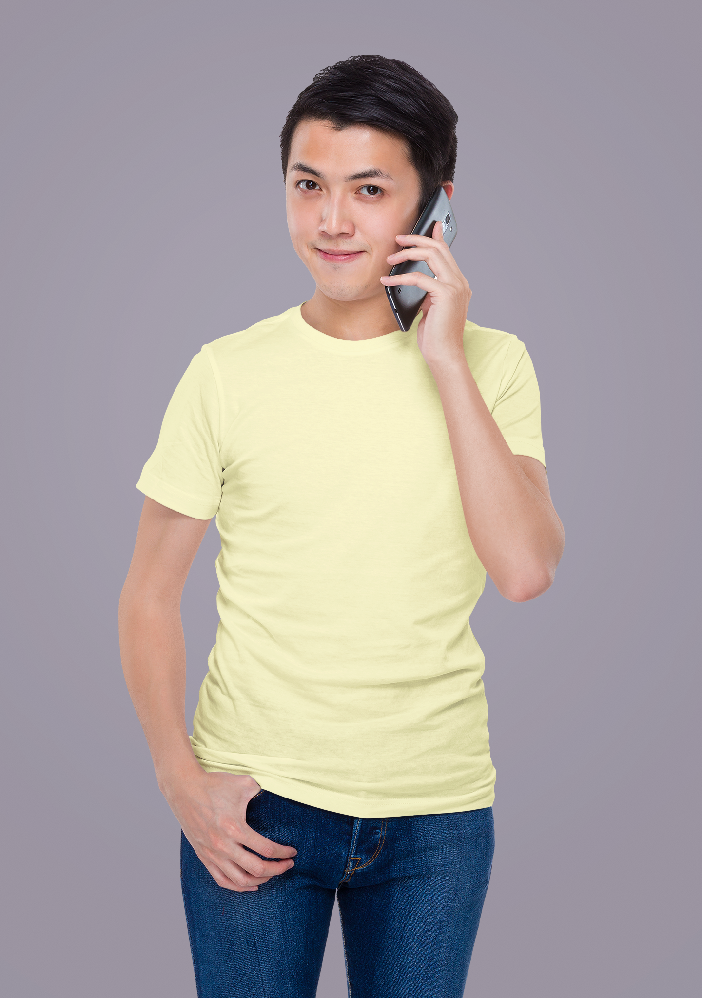 Pale Yellow Premium 160 GSM Unisex Round Neck