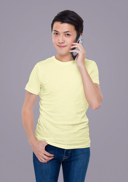 Pale Yellow Premium 160 GSM Unisex Round Neck