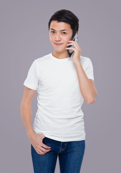 White HTR Premium 160 GSM Unisex Round Neck
