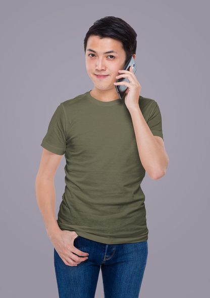 Olive Green Premium 160 GSM Unisex Round Neck