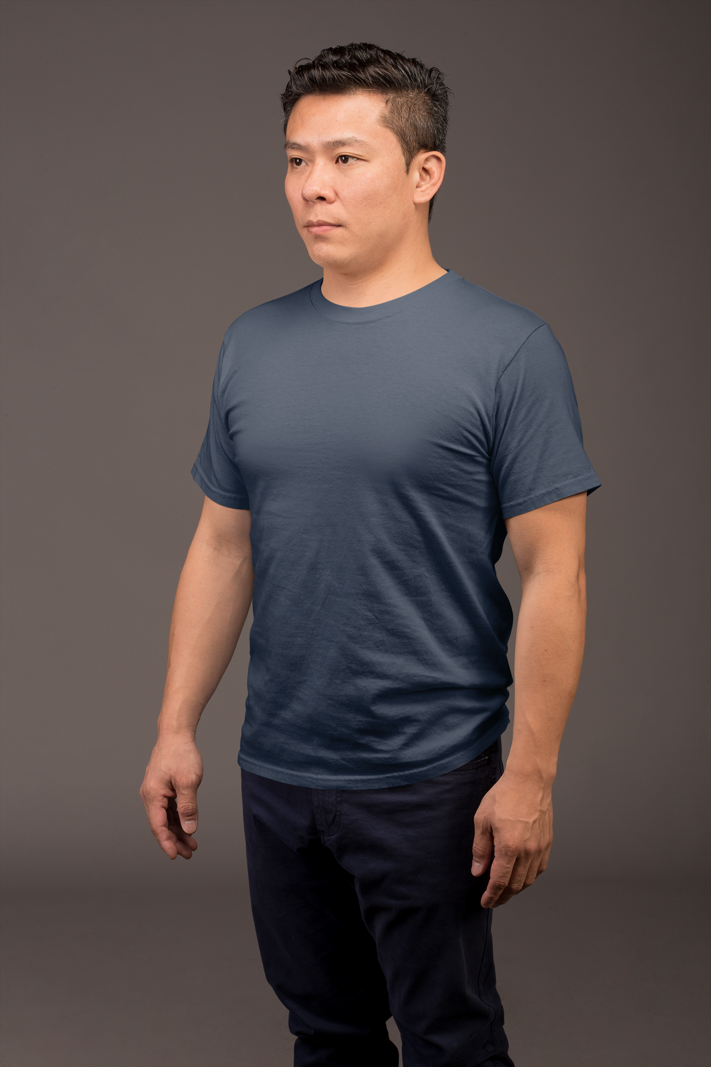 Dark Navy Blue Premium 160 GSM Unisex Round Neck