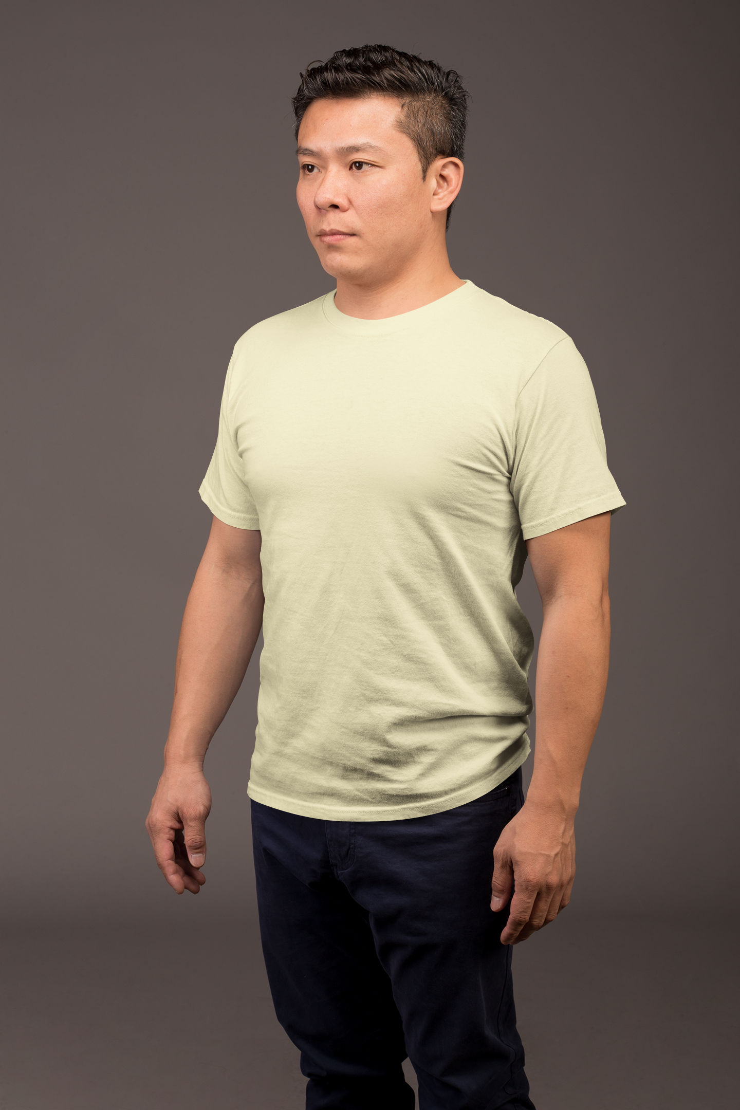 Pale Yellow Premium 160 GSM Unisex Round Neck