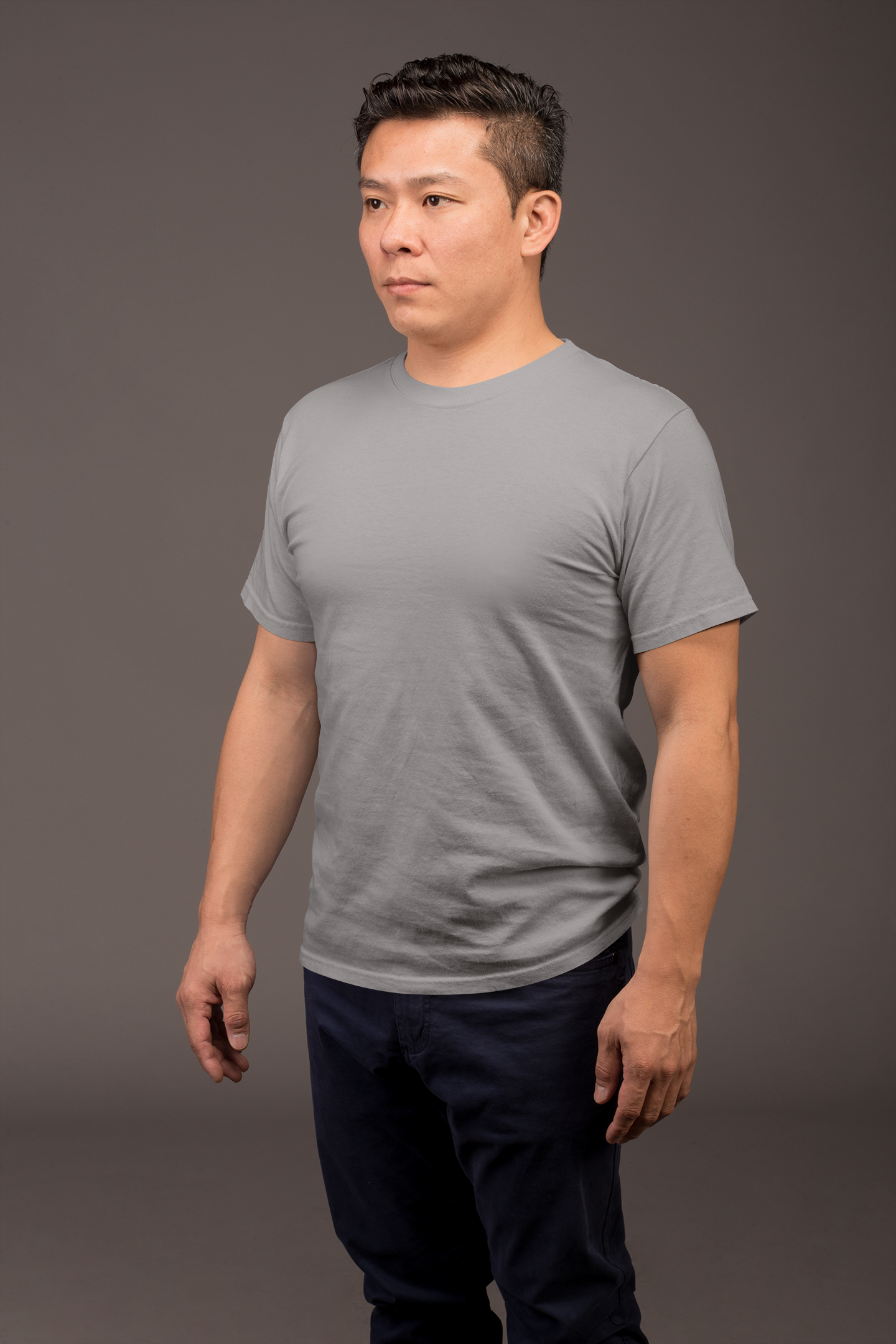 Dark Grey HTR Premium 160 GSM Unisex Round Neck