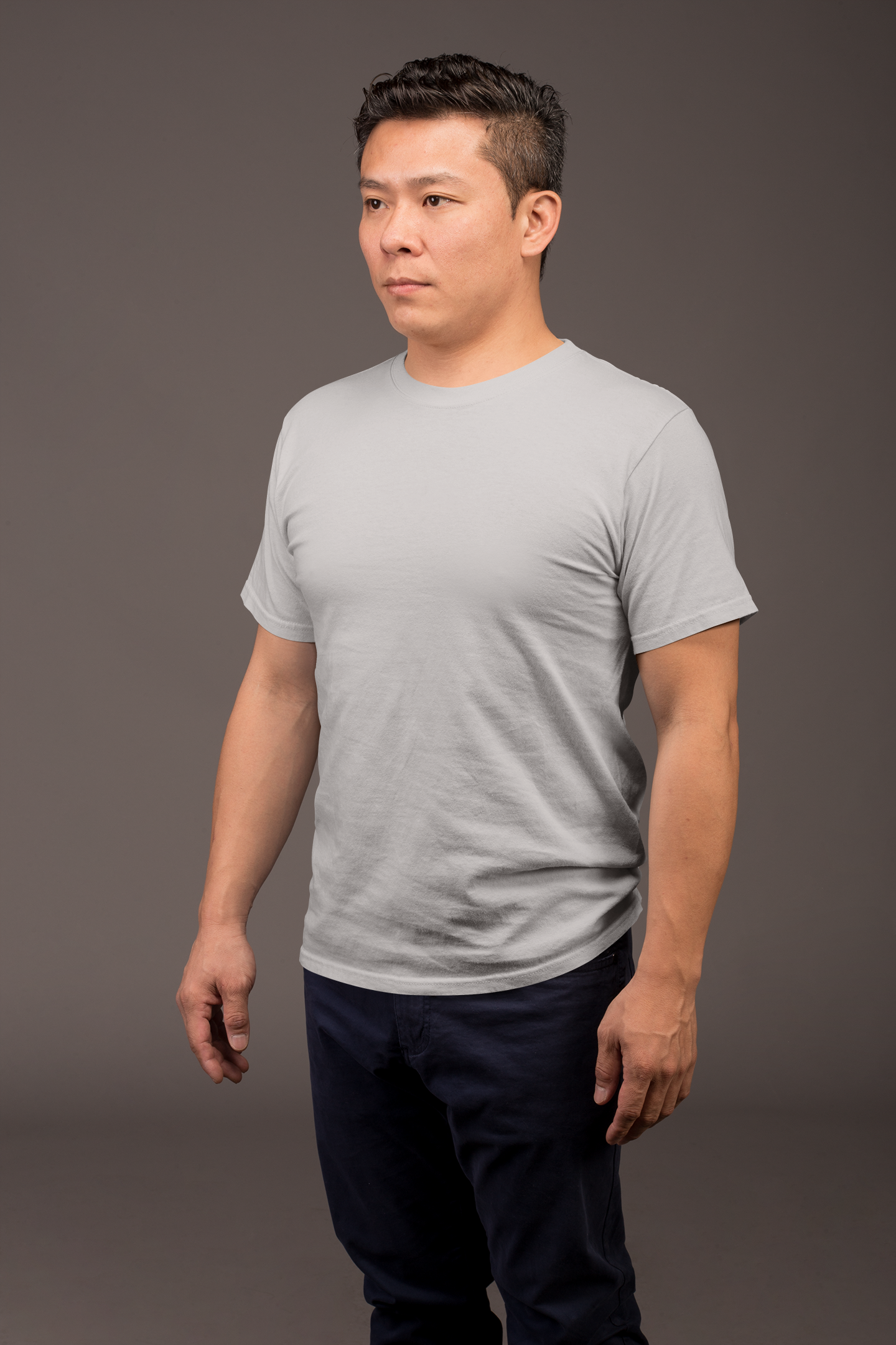 Grey HTR Premium 160 GSM Unisex Round Neck