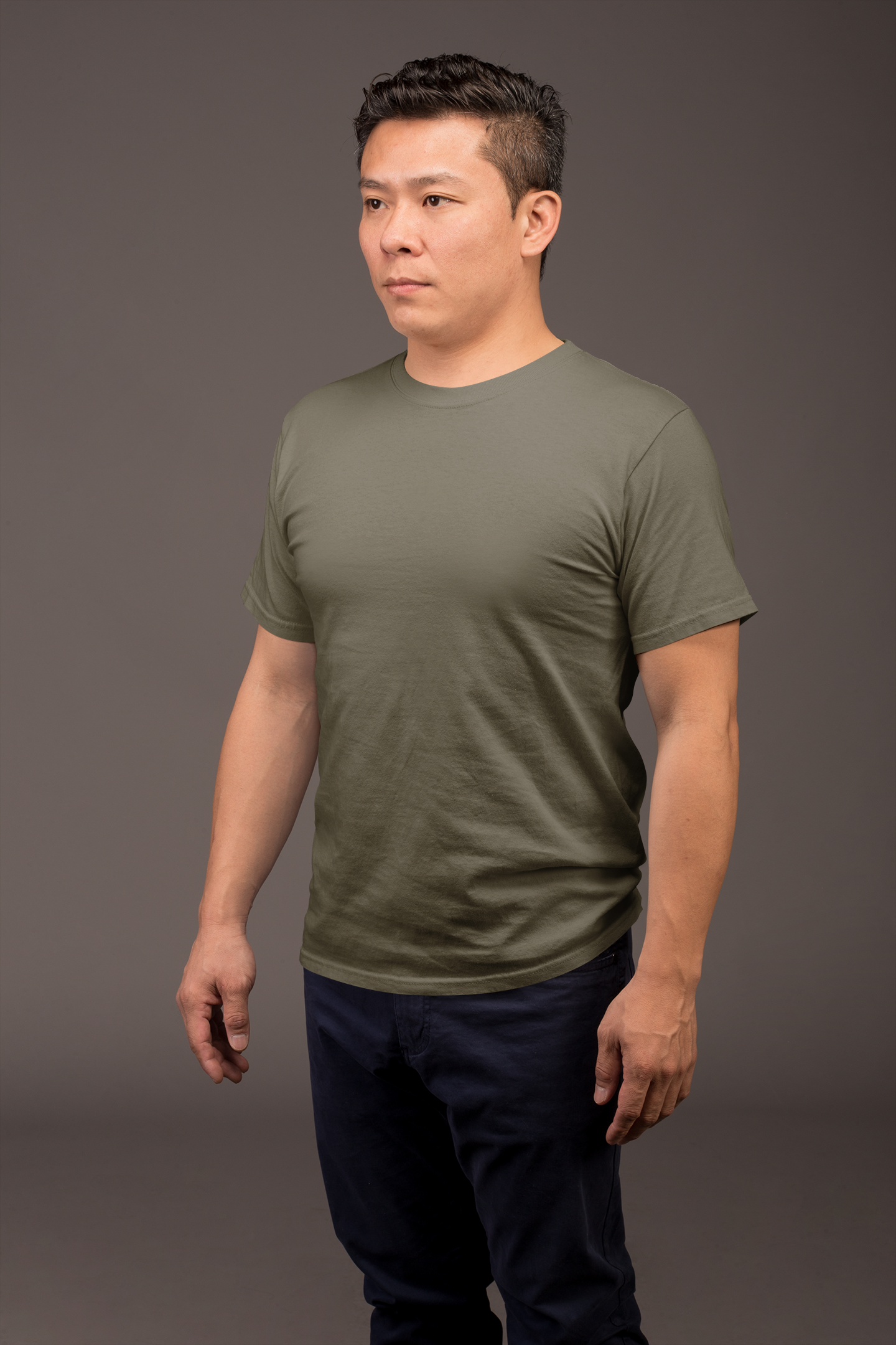 Olive Green Premium 160 GSM Unisex Round Neck