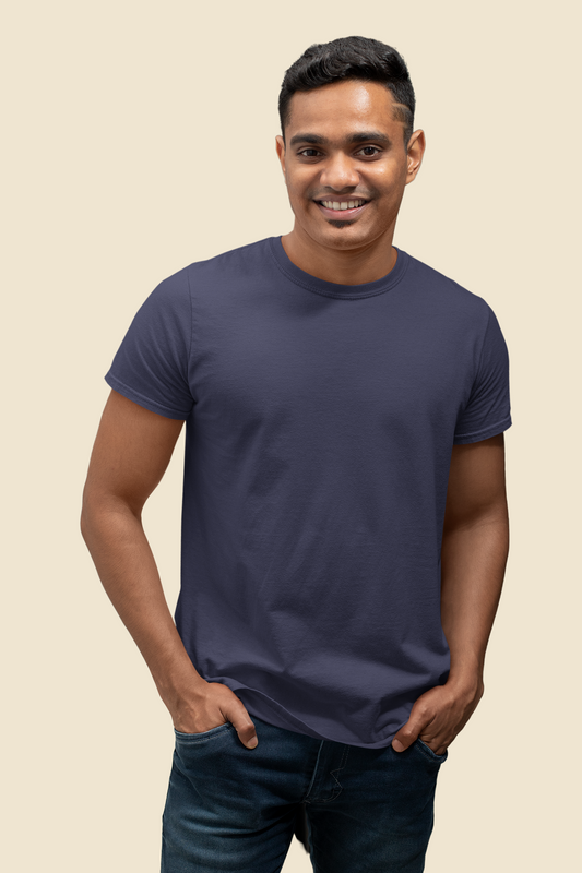Navy Blue Platinum 180 GSM Unisex Round Neck